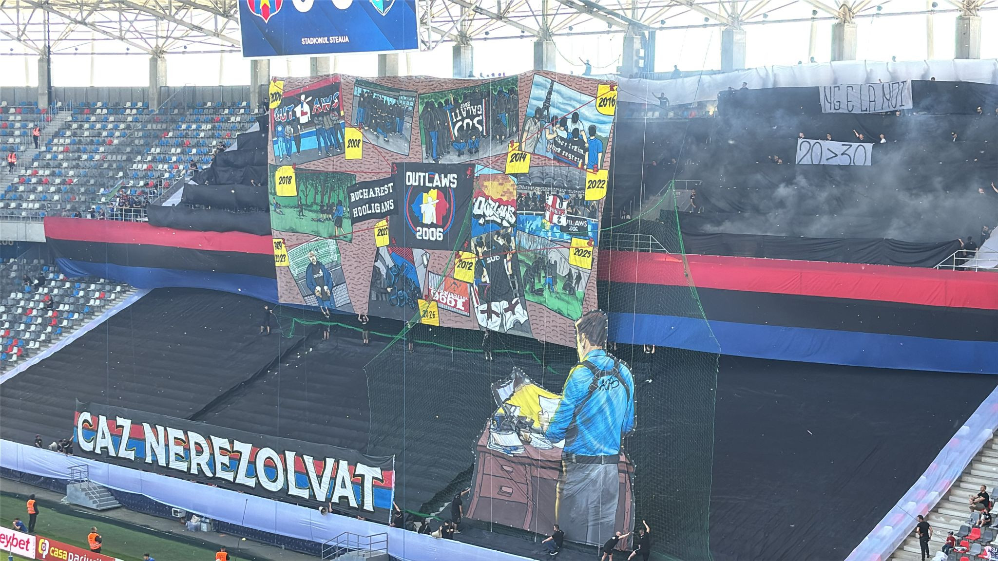 Coregrafia pregătită de Steaua București în meciul cu FC Voluntari