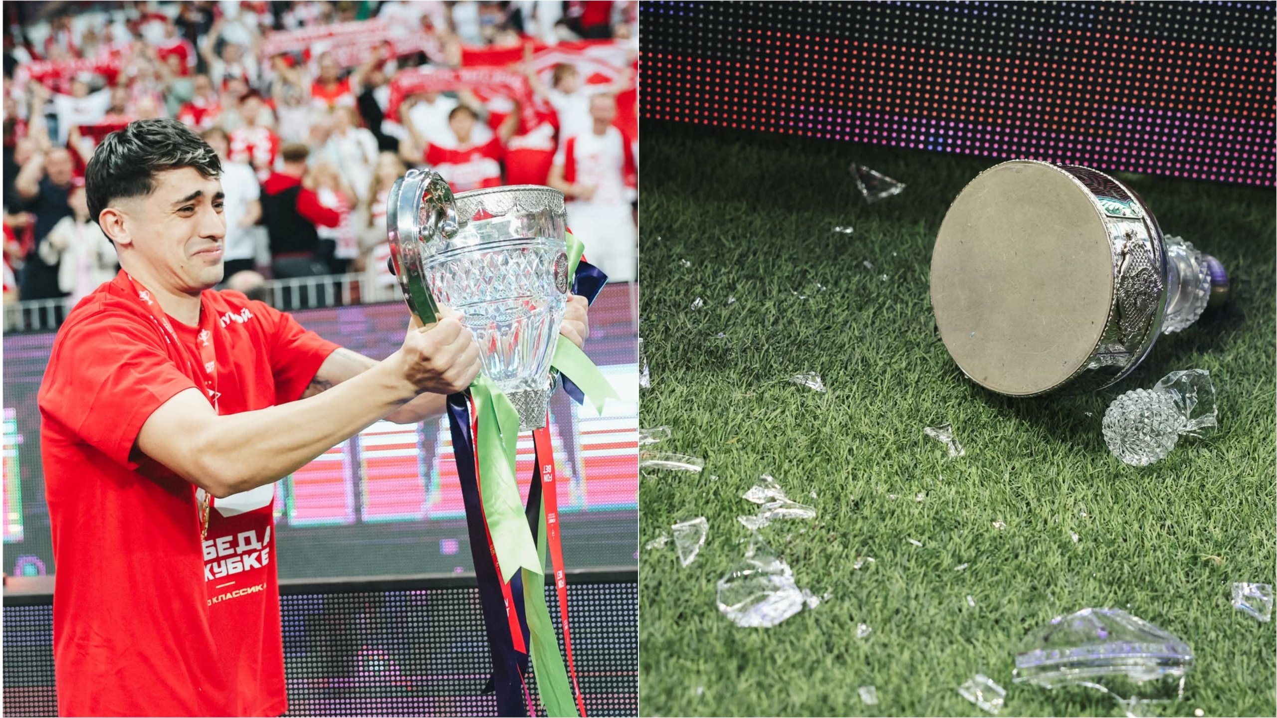 Scene incredibile în Rusia! Trofeul de 16 kilograme, făcut bucăți după finala Cupei