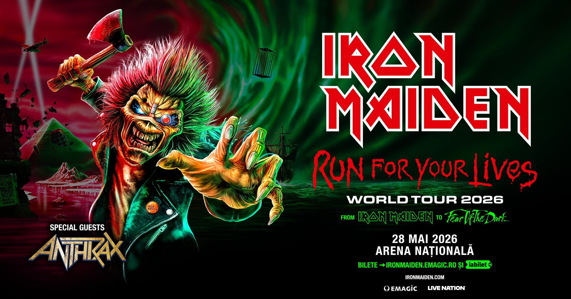 Program și regulament de acces IRON MAIDEN, 28 mai 2026