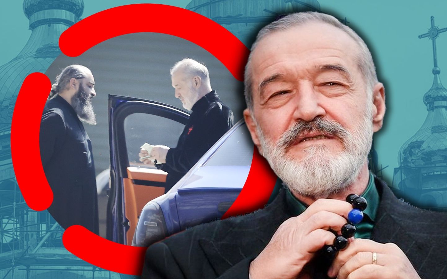 Imagini de neratat cu Gigi Becali! Miliardarul, măsură anti-inflație: a scos teancul și a plătit preotul în euro!
