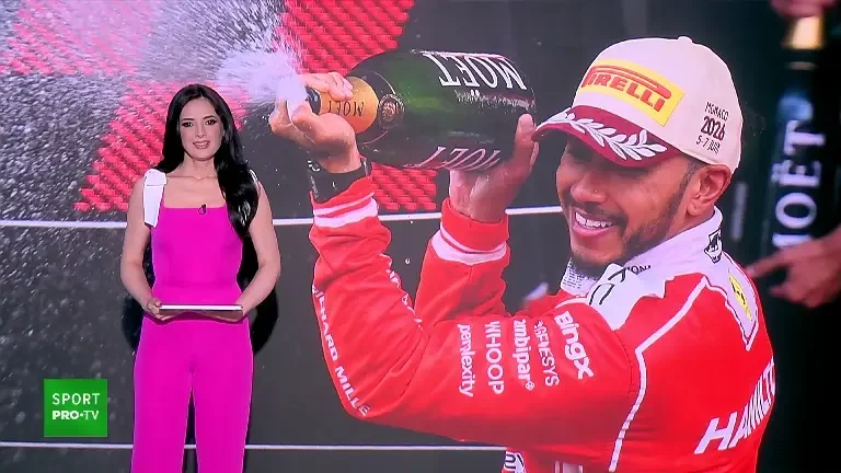 Lewis Hamilton i-a făcut o baie de șampanie iubitei sale celebre