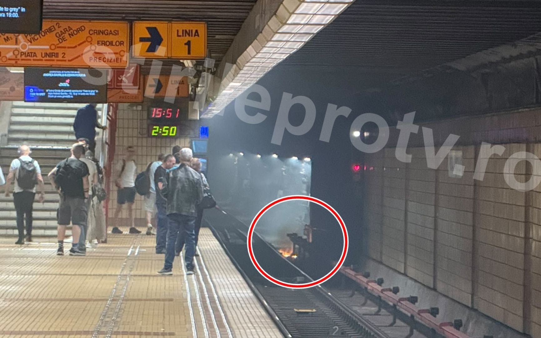 Incendiu la metrou, două stații s-au umplut de fum. Imagini de la fața locului
