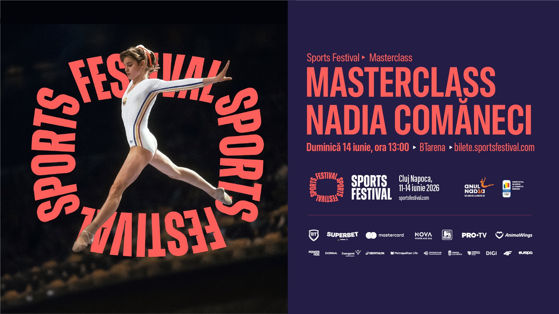 50 de ani de la primul 10 perfect! Masterclass Nadia Comăneci, la Sports Festival
