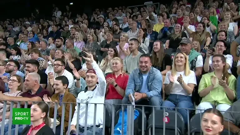 Stere Halep a intrat în teren și s-a descurcat bine împotriva lui Gael Monfils, în meciul de retragere al Simonei Halep