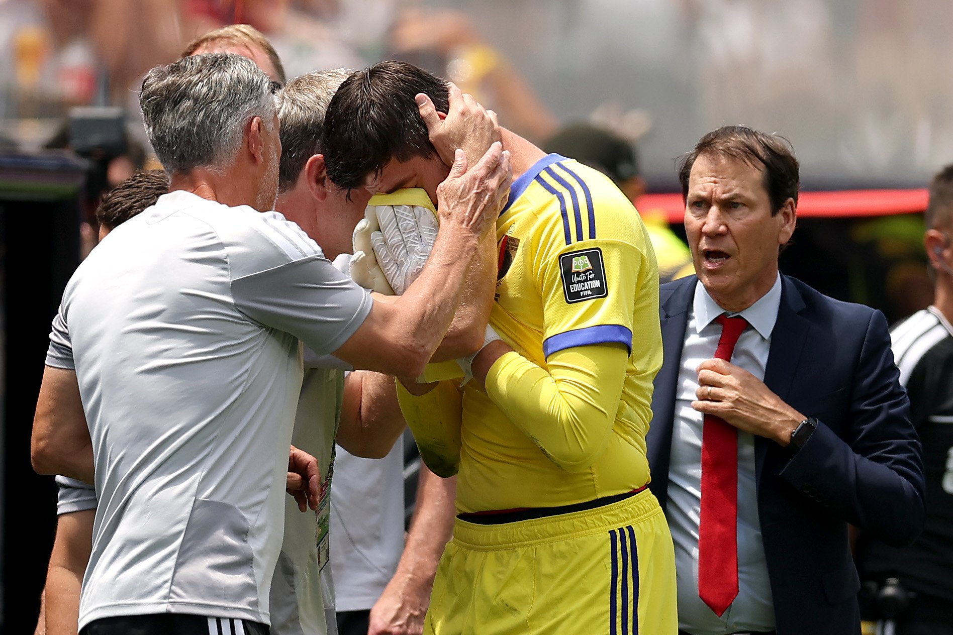 Explicația schimbării care a adus dezastrul pentru Belgia: Rudi Garcia spune de ce l-a scos pe Courtois, deși portarul putea continua