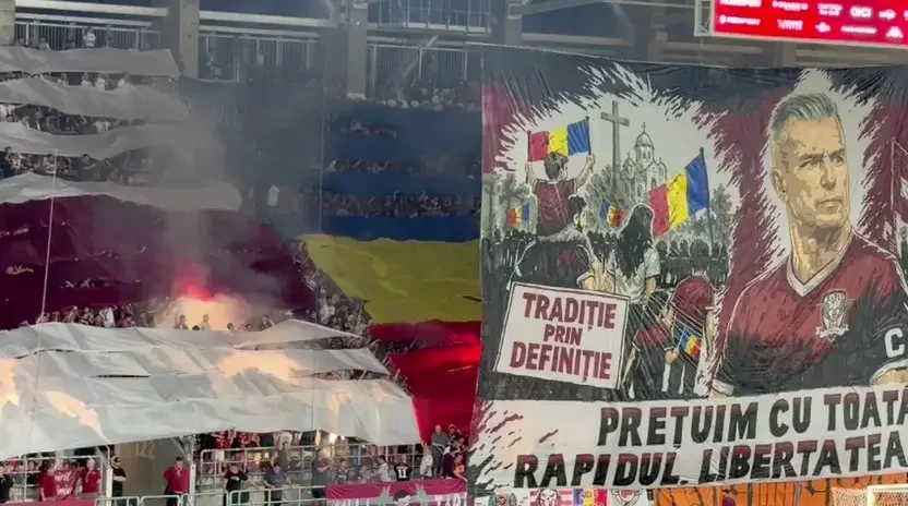 Fanii Rapidului au făcut spectacol în tribune la revenirea lui Pancu pe bancă