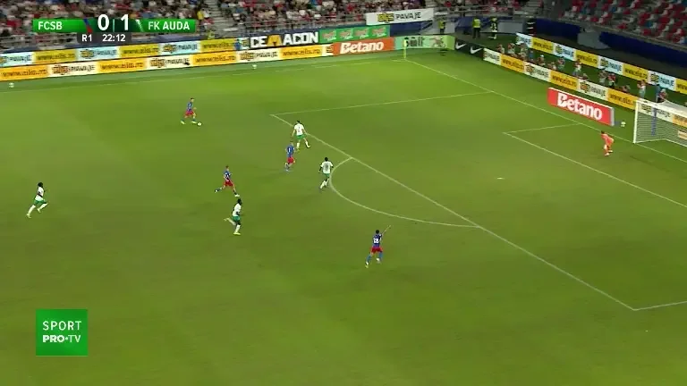 Octavian Popescu driblează și restabilește egalitatea, 1-1, în FCSB - Auda, exclusiv pe VOYO și pe PRO TV
