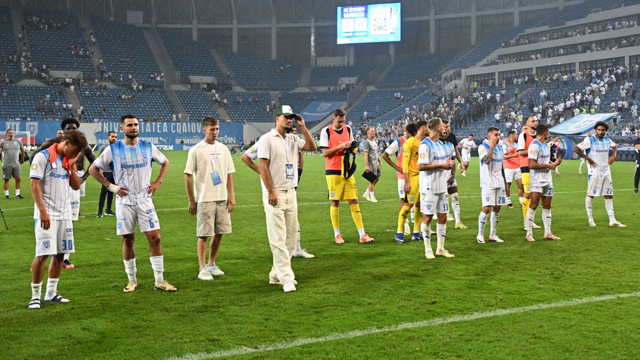 Înjurături și îmbrânceli după Universitatea Craiova - Levski Sofia! Cine a declanșat scandalul
