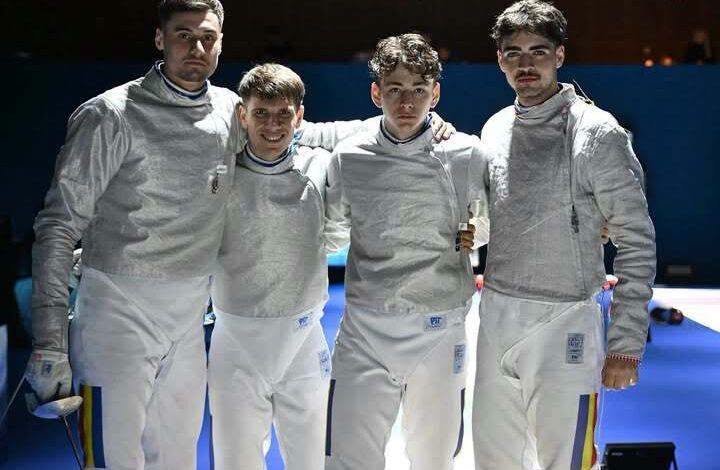 Echipa masculină de sabie a României, medaliată cu bronz la Mondialele de la Hong Kong