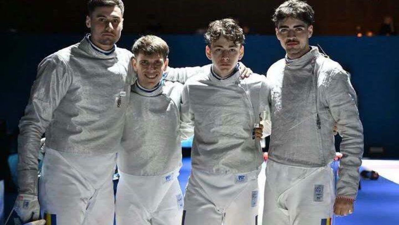 Echipa masculină de sabie a României, medaliată cu bronz la Mondialele de la Hong Kong