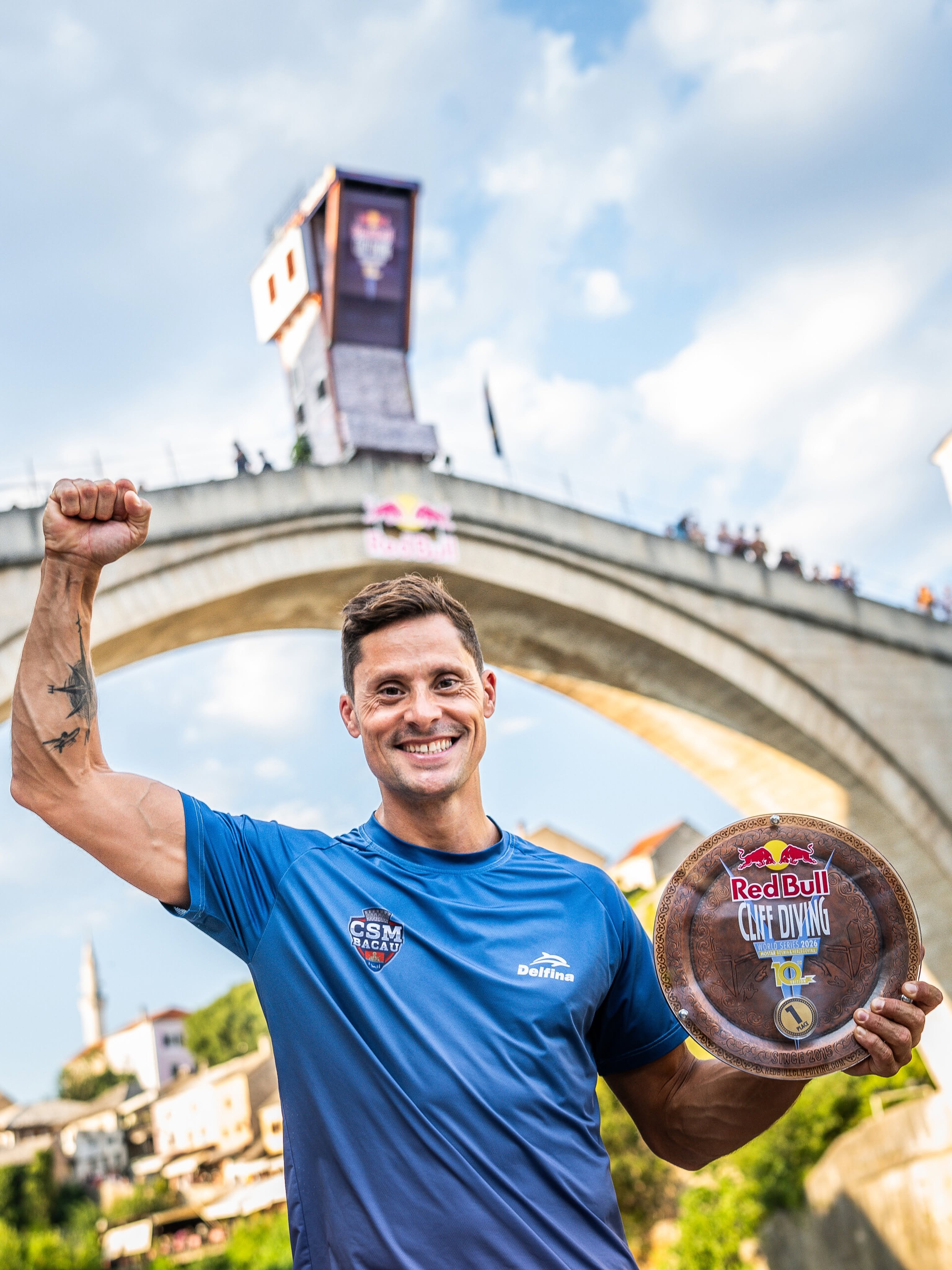 Constantin Popovici, senzațional! Imnul României s-a auzit pentru a doua oară în acest sezon din Seria Mondială Red Bull Cliff Diving