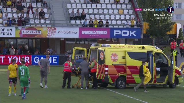 Panică la finalul meciului KuPS - Universitatea Craiova! Ambulanța a intervenit