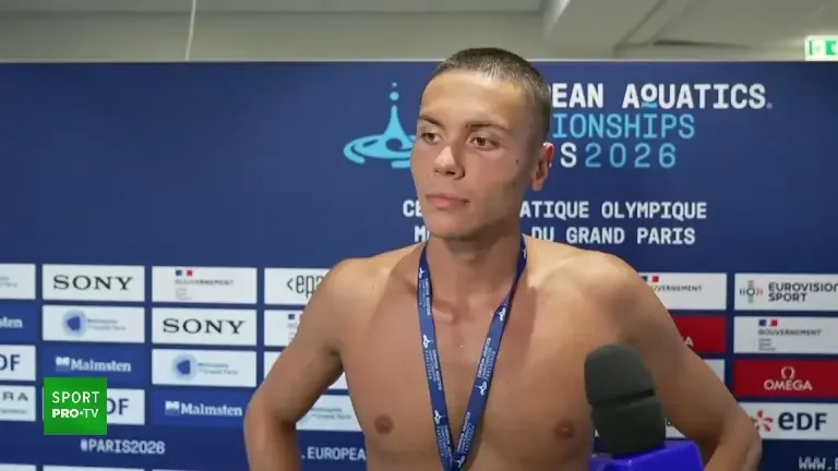 Reacția lui David Popovici, după ce s-a calificat în finala de 100 m liber de la Europene (11 august 2026)