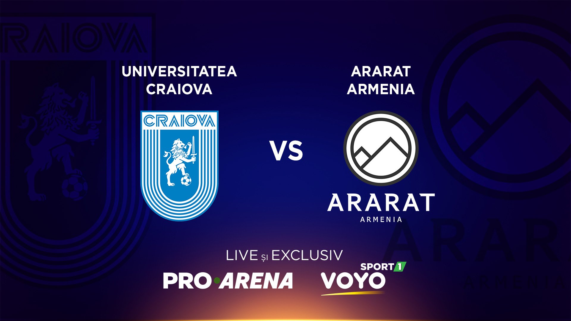 Meci cu miză dublă. Universitatea Craiova își joacă joi seară viitorul european: duelul cu Ararat-Armenia, LIVE pe VOYO Sport 1 și PRO Arena