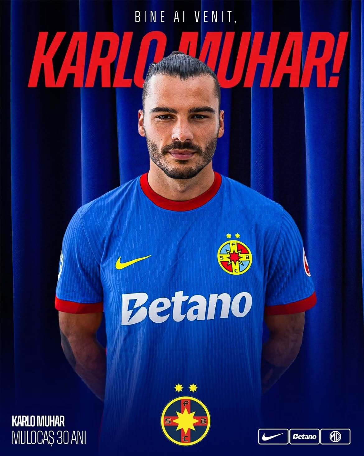 Oficial karlomuharkarlo muhar este noul nostru jucator mijlocasul croat in varsta de 30 de a 1