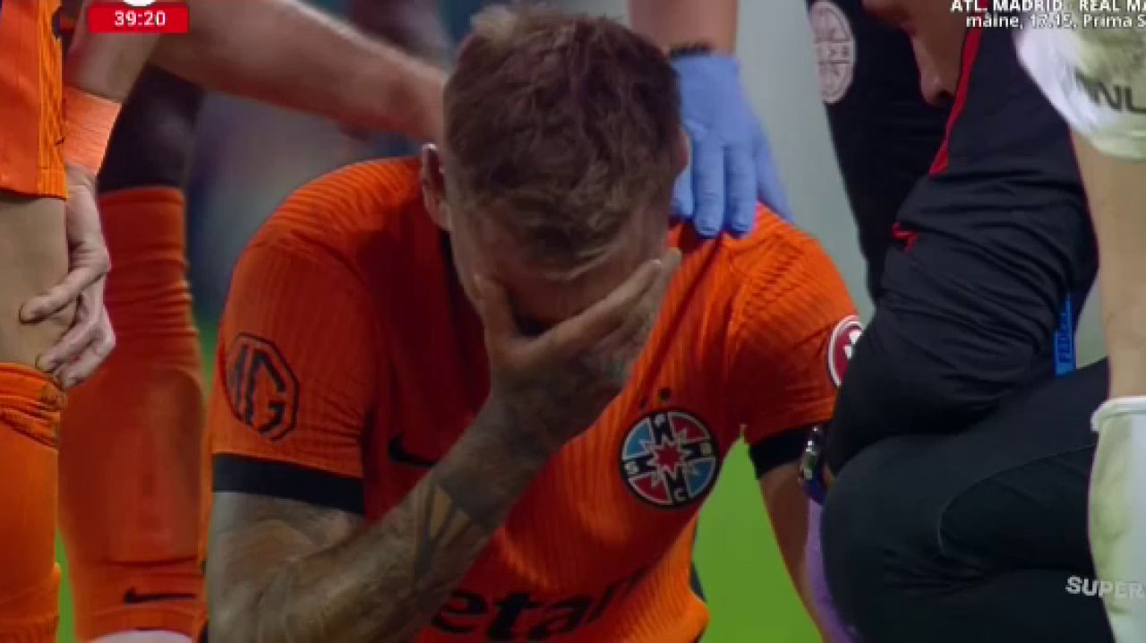 Denis Drăguș, OUT după accidentarea din Universitatea Craiova - FCSB