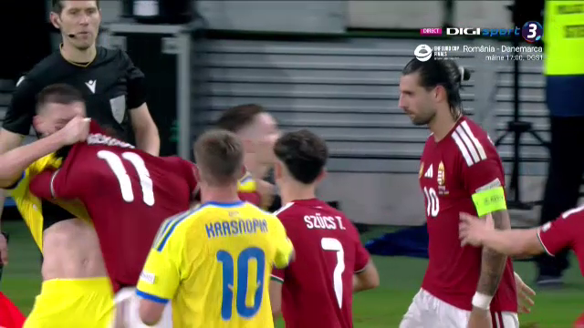 Scene incredibile la Budapesta! Ungurii s-au luat la bătaie cu ucrainenii în minutele suplimentare ale meciului din Nations League