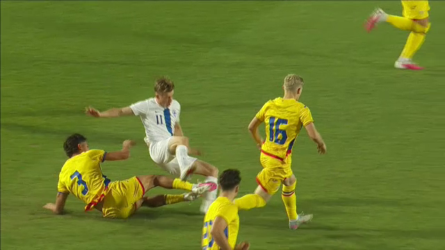 L-a luat pe sus! Cum a oprit Matteo Duțu un contraatac în România U21 - Finlanda U21