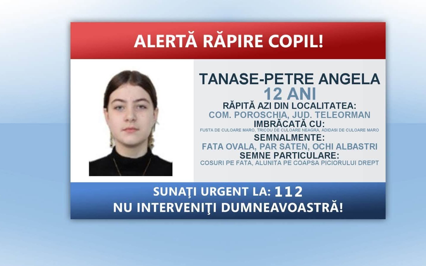 Alertă răpire copil. O fată de 12 ani a fost luată de pe stradă în Teleorman şi urcată într-o maşină. Foto cu suspectul