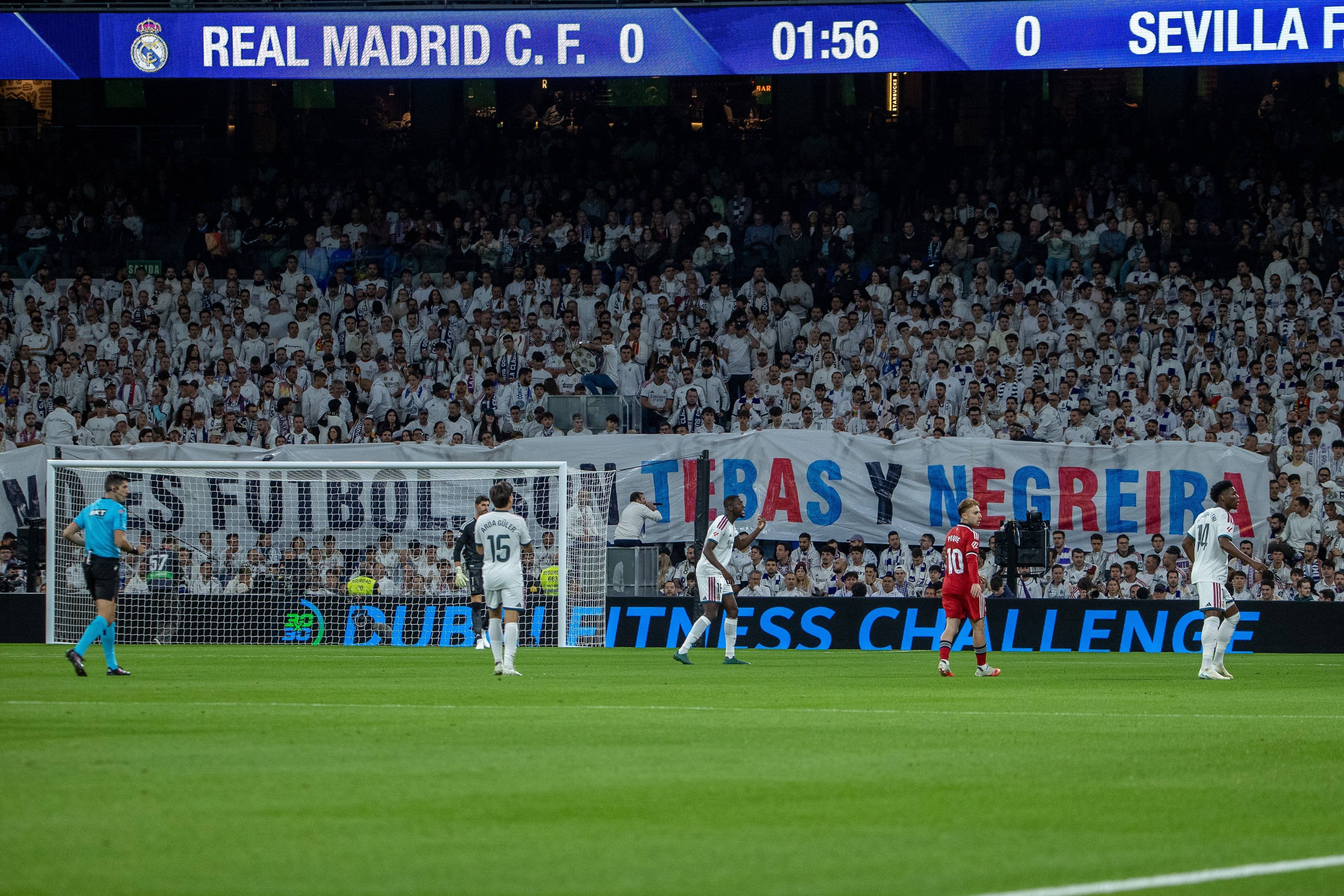 Tebas, președintele La Liga, a venit cu replica după bannerul cu venin afișat de suporterii lui Real Madrid