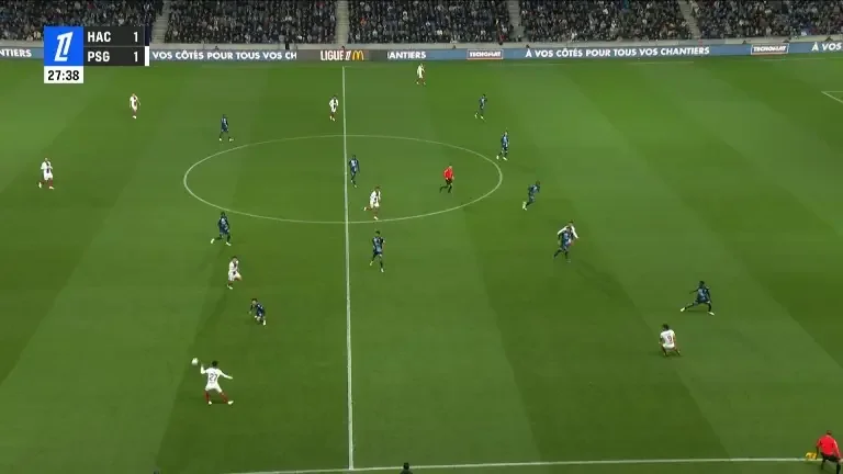 Achraf Hakimi o duce pe PSG în avantaj, 2-1 cu Le Havre (VOYO 30.10.2026)