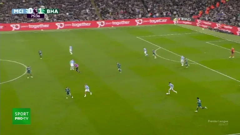 Iliman Ndiaye, aproape să egaleze pentru Manchester City contra lui Brighton (VOYO SPORT 1)